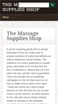 Mobile Screenshot of massagesuppliesshop.com
